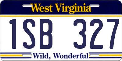 WV license plate 1SB327