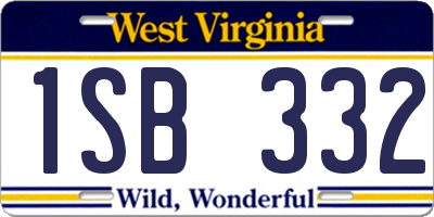 WV license plate 1SB332