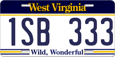 WV license plate 1SB333