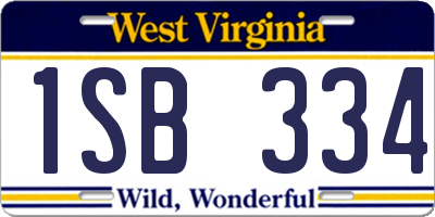 WV license plate 1SB334