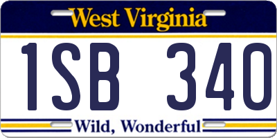 WV license plate 1SB340
