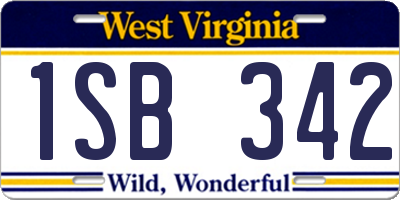WV license plate 1SB342