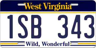 WV license plate 1SB343