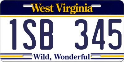 WV license plate 1SB345