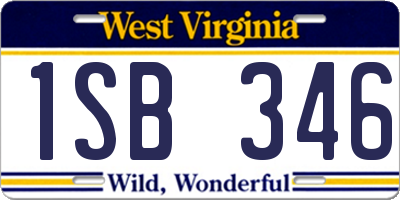 WV license plate 1SB346