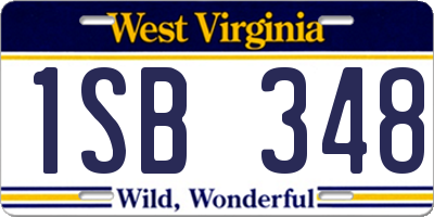 WV license plate 1SB348