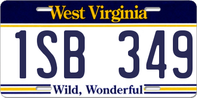 WV license plate 1SB349