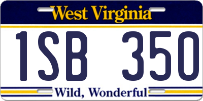 WV license plate 1SB350