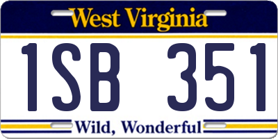 WV license plate 1SB351