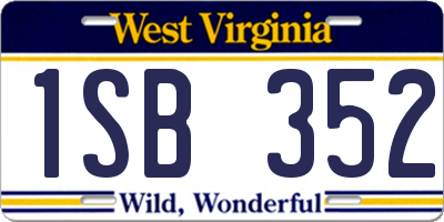 WV license plate 1SB352