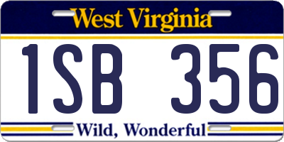 WV license plate 1SB356