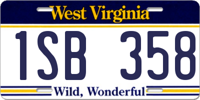 WV license plate 1SB358