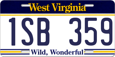 WV license plate 1SB359