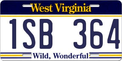 WV license plate 1SB364
