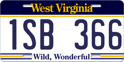 WV license plate 1SB366