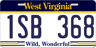 WV license plate 1SB368