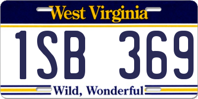 WV license plate 1SB369