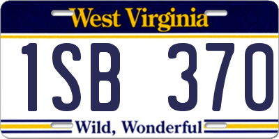 WV license plate 1SB370