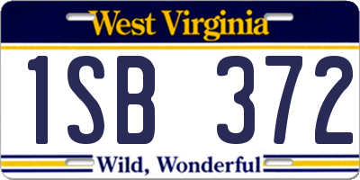WV license plate 1SB372