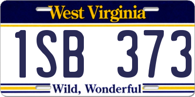 WV license plate 1SB373