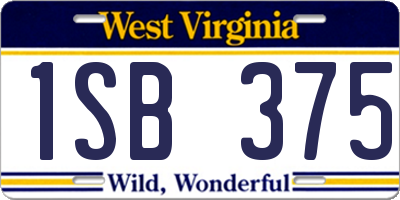 WV license plate 1SB375