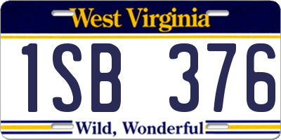 WV license plate 1SB376