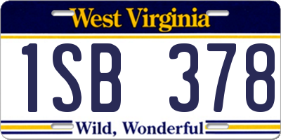 WV license plate 1SB378