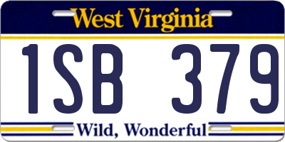WV license plate 1SB379