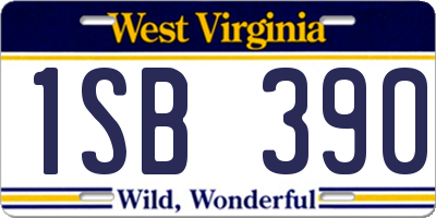 WV license plate 1SB390