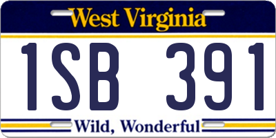 WV license plate 1SB391