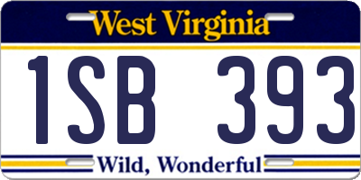 WV license plate 1SB393