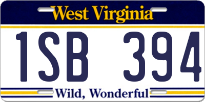 WV license plate 1SB394
