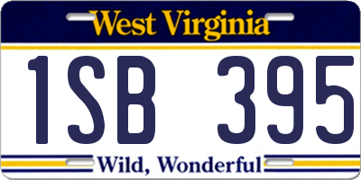 WV license plate 1SB395