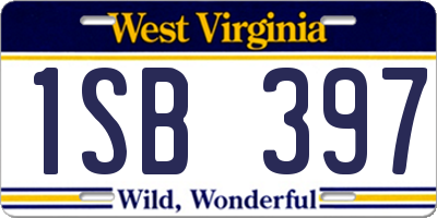 WV license plate 1SB397