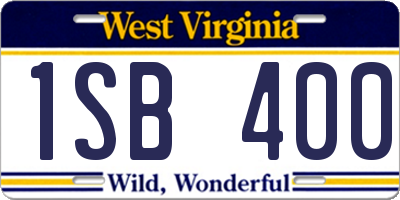 WV license plate 1SB400