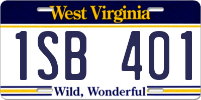 WV license plate 1SB401