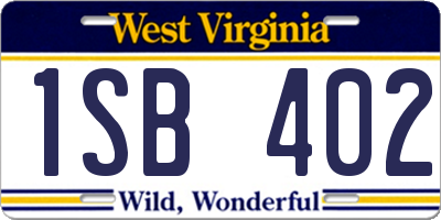 WV license plate 1SB402