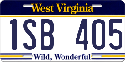 WV license plate 1SB405