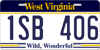 WV license plate 1SB406