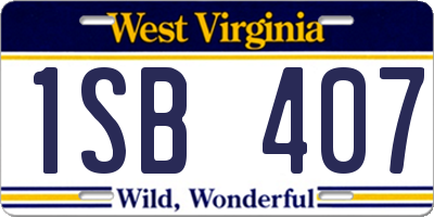 WV license plate 1SB407