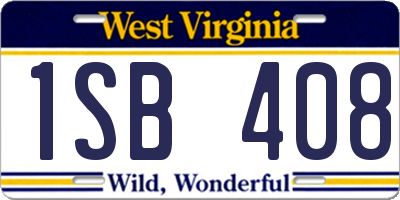 WV license plate 1SB408