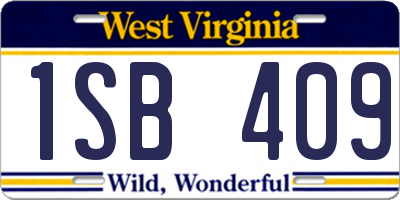 WV license plate 1SB409