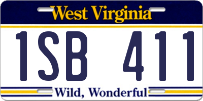 WV license plate 1SB411