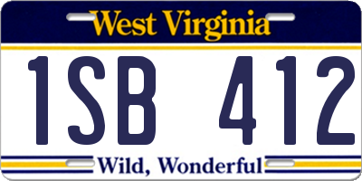 WV license plate 1SB412