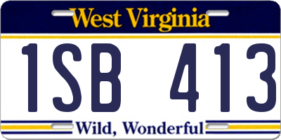 WV license plate 1SB413