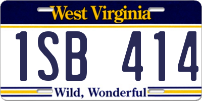 WV license plate 1SB414