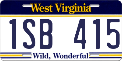 WV license plate 1SB415
