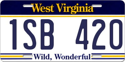 WV license plate 1SB420