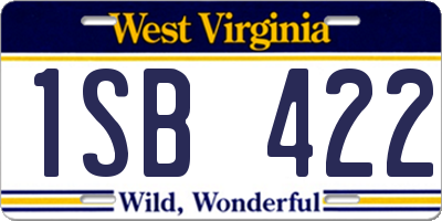 WV license plate 1SB422