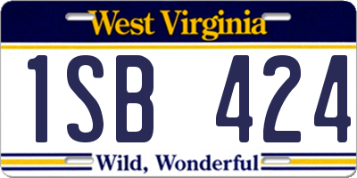 WV license plate 1SB424